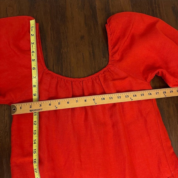 SOLID & STRIPED The Peasant Midi Dress in Candy Red - Picture 13 of 14